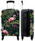 NoBoringSuitcases.com® Koffer groß Trolley Rollkoffer Reisekoffer mit 4 Rollen Fotokoffer - Jungtiere - Muster - Kinder - Flamingo - Papagei - Kinder - 67x43x25cm - 90 Liter