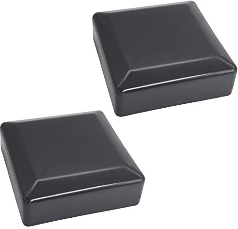 SKIR'CO (2 pièces) Capuchons de Poteau de Clôture, Carré 100 x 100 mm Capuchons en Plastique Gris pour Poteaux de Clôture, Couleur Gris Anthracite RAL 7016
