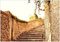 Wallario Vliestapete Fototapete Steinerne Treppe in Italien - Wandtapete Größe: 200 x 140 cm