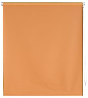 Decorblind | Glattes, blickdichtes Rollo ohne Werkzeug und ohne Bohren, Maß 42 x 180 cm (Breite x Länge), Stoff 39 x 175 cm - Orange, für Fenster