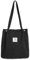 Bikasun Cord Umhängetasche Damen, Groß Schultertasche Cord Tasche Lässige Tote Bag Handtasche, Strandtasche Shopper Einkaufstasche, Stofftasche für Alltag, Büro, Schulausflug, Schwarz