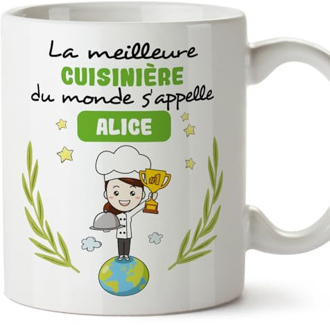 Mugffins Tasses Personnalisables pour CUISINIÈRE femme - En Français - Cadeau Personalisé- Tu Meilleur du Monde - 11 oz / 330 ml