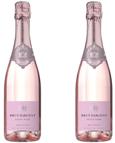 Brut Dargent - Sekt Rosé Pinot Noir Brut, Qualitativ hochwertiger Pinot Noir trocken Sekt aus Frankreich, Methode Traditionnelle (1 x 0.75 l) (Packung mit 2)