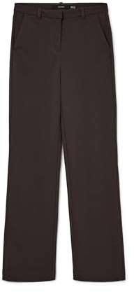 Vero Moda Femme Vmzamira MW Straight GA Noos Pantalon en Tissu, Gâteau Au Chocolat, XL / 32L EU