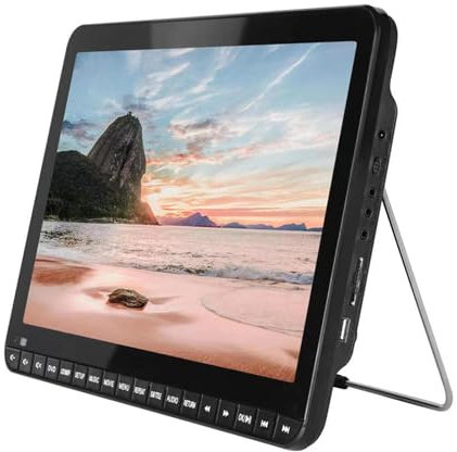 Lettore DVD Portatile Per Auto Da 19 Con Ampio Schermo LCD HD 16:9 Da 14,1, Batteria Da 6 Ore, Supporto Video 1080P, MP4, Ingresso/uscita AV, USB SD, Schermo Di Sincronizzazione
