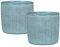 Scheurich Solido Linea, Blumentopf 2er Set aus Keramik, Farbe: Lagoon, 15 cm Durchmesser, 13,7 cm hoch, 1,9 l Vol.