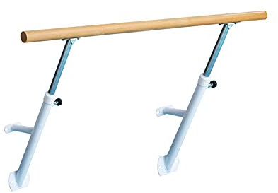 Haushalts-Barre-Trainingsstöcke, hölzerne Tanzstangenstange, Wandhalterung, verstellbare Fitness-Tanztrainings-Ballett-Barre-Stange (Farbe: Edelstahl, Größe: 1 m)