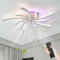 Depuley RGB Deckenventilator Mit Beleuchtung, Smart LED Deckenleuchte mit Ventilator, 78cm Deckenventilator mit Licht Fernbedienung, Dimmbar, 6-Gang,Für Schlafzimmer Wohnzimmer, 5 Licht,Weiß