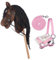 HKM Kids Hobby Horse, Braun, mit Halfter und Führstrick in Rosa, Steckenpferd für Kinder, Pferde Spielzeug