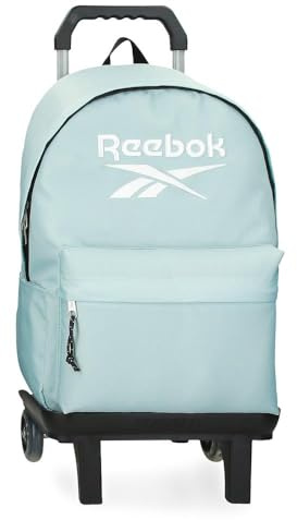 Reebok Boston, mochila escolar, mochila negro y azul fabricada en poliéster, Tirantes anchos, ergonómicos y acolchados, varios compartimentos, de Joumma Bags