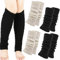 LuckyCao 4 Paar Stulpen Damen Leg Warmers Beinwärmer,Winter Beinstulpen Gestrickt Frauen Mädchen Stricken Legwarmers für Winterwärmer