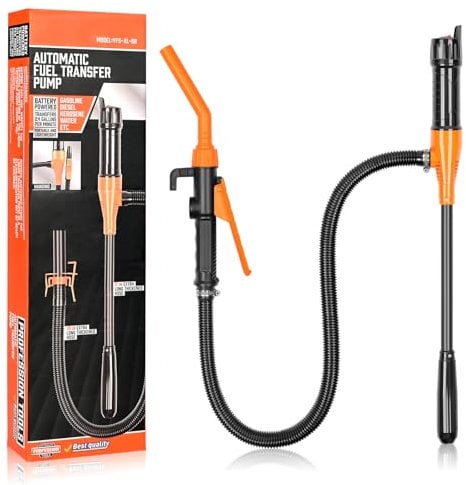 Pompa di Trasferimento del Carburante, GuKKK Pompa di Trasferimento Della Batteria, Pompa di Trasferimento Portatile, Pompa Travaso Gasolio Elettrica con Ugello di Controllo di Flusso