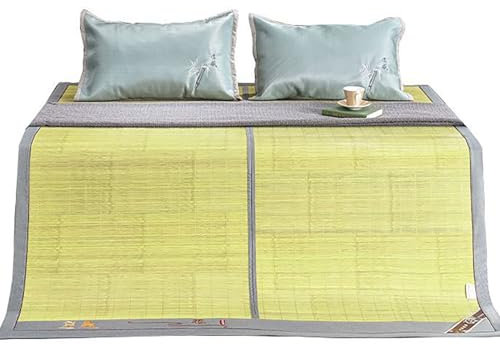 Sommer Kühlung Pad Kühlung Bettdecke Matratze Sommer-Schlafmatte, faltbare doppelseitige Bambusmatte fürs Bett, Sommer-Bambus-Bettmatte, Matratzenauflage, Rattan-Kühlmatte, atmungsaktiver karbonisiert