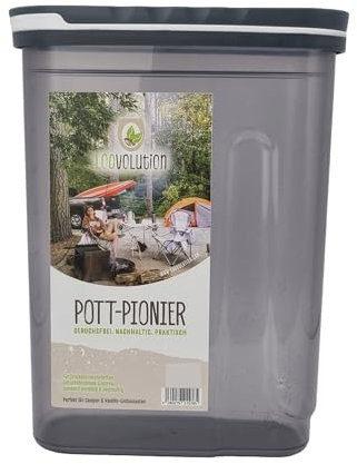 LOOVOLUTION® Pott Pionier Einstreubehälter für 400g Hanfeinstreu (Kapazität: 2,7 Liter) - Robuster Aufbewahrungsbehälter, Ideal für Trenntoilette, Camping & Garten, Staubdicht & langlebig