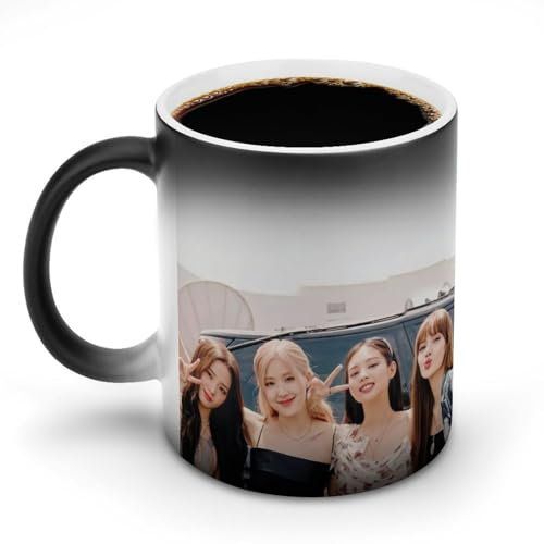 AFLJNYNN Blackpink Mug en céramique sensible à la chaleur avec message secret pour anniversaire