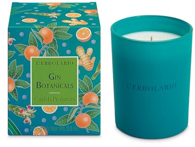 L'Erbolario Gin Botanicals Duftkerze 250 g - limitierte Auflage - Duft Zitrusfrüchte, Aromatisch, Moschus