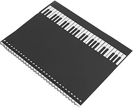 Pwshymi 50 Sidor Notbok för Sångskrivare Unikt Omslag Svart Piano Gult Partitur för Amatörmusiker (svart pianomönster)
