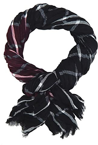 Ella Jonte Herrenschal rot bordeaux schwarz grau breiter weicher Schal Viskose