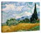 Wieco Art - Weizenfeld mit Zypressen von Van Gogh, klassisches Ölgemälde, Reproduktion, moderne gerahmte Landschaft, Giclée-Kunstwerk auf Leinwand, Wandkunst für Wohnzimmer, Zuhause, Büro, Dekoration