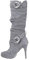 Minetom Stivali Donna Scarpe da Moda Autunno Inverno Scamosciato Pelle Casual Lunghi Stivali Tacchi Alti Slip On Grigio 39 EU