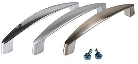 Stahlia Möbelgriff 96mm Lochabstand Chrom-glänzend Schrankgriffe Schubladengriffe Griffe für Küchenschränke Griffe Möbel Küchengriffe inkl. Schrauben
