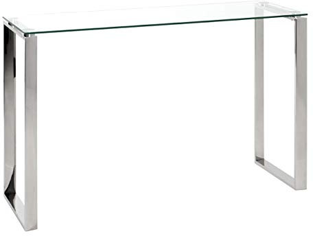 PEGANE Table Haute en Verre trempé Transparent - 120 x 40 x 78 cm