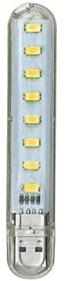 Ogquaton 8 LED Mini Lampada USB portatile DC 5V Illuminazione da campeggio USB per PC Laptop Mobile Power Bank Gadget Luce calda Durevole e utile