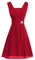 Ansenesna Kleid Damen Hochzeit Festlich Kurz A Linie Elegant Vokuhila Abendkleider Frauen Ärmellos Mini Brautjungfernkleid Party Rockabilly Cocktailkleid (Rot,XL)