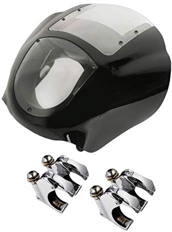 TCMT Carénage quart de tête + pare-brise avec pince de fourche de 49 mm pour Harley VRSCA VRSCAW 02-10 Sportster XL 883 1200 Dyna