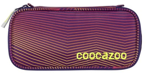 coocazoo Federmäppchen PencilDenzel „Soniclights Purple“ lila, Schlamperetui, Geodreieckfach, Stundenplanfach, herausnehmbarer Stiftehalter, zusätzliches Reißverschlussfach