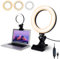 Video Conference Lighting,6.3 Selfie Ring Light with Clamp Mount for Laptop,Webcam Light with 3 Light Modes&10 Level Dimmable for Laptop/PC Monitor/Desk/Bed/Office/Makeup/YouTube/TIK Tok