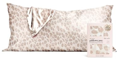 Kitsch Satin-Kissenbezug für Haar und Haut – weicher als Seidenkissenbezug für Haar und Haut,kühlende Satin-Kissenbezüge mit Reißverschluss,Kissenbezüge King-Size (Leopard, 1 Packung)
