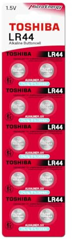 TOSHIBA Lot de 10 piles alcalines LR44 AG13 1,5 V (0 % mercure). Équivalent à : A76, GPA76, V13GA, AG13, L1154
