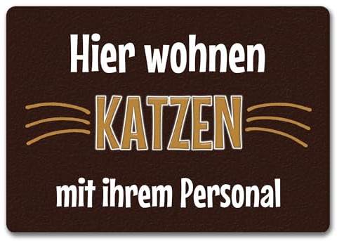 trendaffe Fußmatte Hier wohnen Katzen mit ihrem Personal