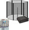 MeTikTok Trampolin Sicherheitsnetz Ersatz Netz, Ø 183 244 305 366 427 cm Für 6/8 Stangen, Trampolin Ersatzteile Netz, Eingangstür Mit Reißverschluss,120cm 6 Stangen