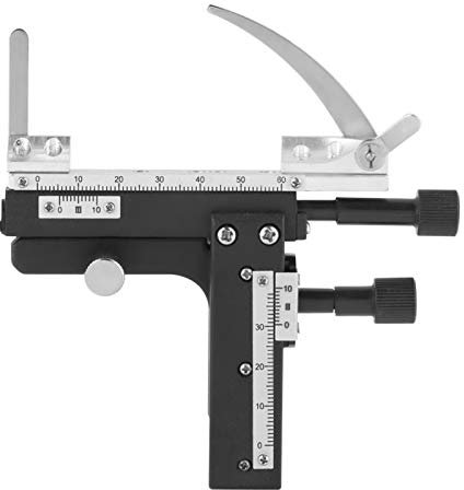SALUTUY Mikroskop-Zubehör, Kreuztisch, abgestuft, mechanische Bühne, professionell, aufsteckbar, mechanisch, X-Y, beweglicher Bühnensattel mit Skala für Mikroskop