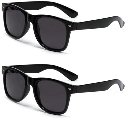 VANANA Classic Retro Sunglasses Vintage Black Square Frame for Men Women Outdoor Fishing Driving Climbing Unisex (Pack of 1 Pair)