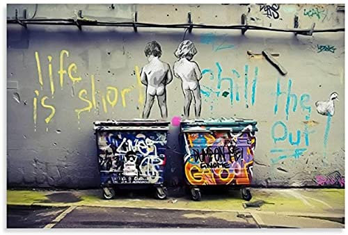 Welmini DIY 5d Diamant Malerei Kristall Strass Painting Banksy Street Child Bunte Graffiti und Bild Modern Stickerei Bilder Kunst Handwerk FüR Erwachsene Kinder 23.6''x35.4''(60x90cm) Kein Rahmen