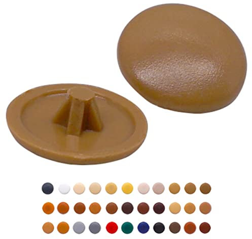(Pack of 50 pcs) Pozi Screw Cover Caps 12 mm Diameter, Pozidriv Head Clip On Plastic Covers, Furniture Decorative Cap (50, Brown S9)