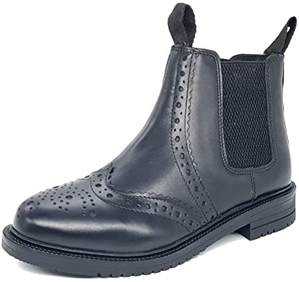 Frank James Peckham Leather Pull On Boys Mens Brogue Chelsea Boots