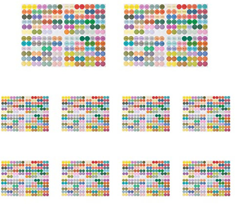 YSfuyi 1920 Pcs Essential Oils Bottle Labels Colorful Bottle Cap Stickers Creative Lid Stickers for Tagging and Classification