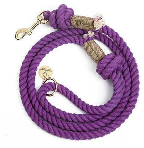 Purple Handmade Rope Leashes for Dogs Rope Dog Leash Rope Cute Dog Leash Braided Dog Leash Cotton Rope Leash for Small Dogs 5FT Organic Cotton