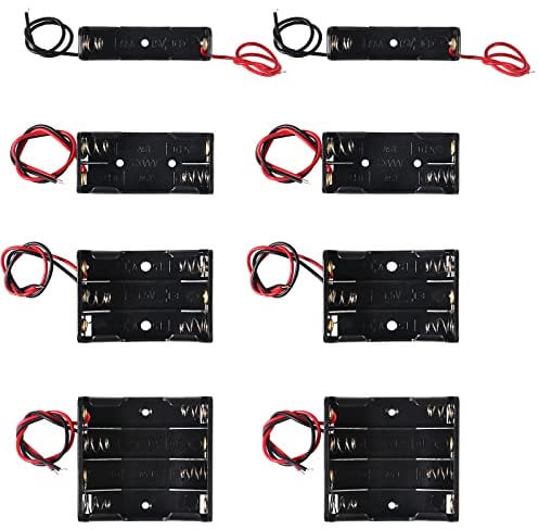 DIANN 8pcs AAA Battery Holder 2pcs AAA Battery Holder 1 Slot 2pcs 2 AAA Battery Holder 2pcs 3 AAA Battery Holder with Wires 2pcs 4 AAA Battery Holder Case