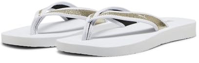 PUMA Sandy Flip Metallic Shine, Flop Mujer, White Gold White, 39 EU