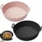 Venforze Molde Silicona Freidora de Aire, 2 Piezas Moldes Silicona Freidora Aire, 18cm Más grueso 110g Accesorios Freidora de Aire Recambio Reutilizable de Papel Pergamino Para Freidoras de 3L-5L