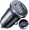 LISEN USB C Car Charger Adapter Fast Charge 54W [All Metal&Smallest] Car Charger Adapter Fast Charging Dual Port Car Phone Charger for iPhone 15 Pro Max 14 13 Samsung Galaxy S23/22 iPad Pro