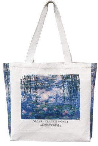 BROADREAM Canvas-Tragetasche, extra große Kapazität, Handtaschen, Schultertaschen mit Reißverschluss, wiederverwendbare Einkaufstasche, ästhetische Vintage-Taschen, große Umhängetasche für Damen,