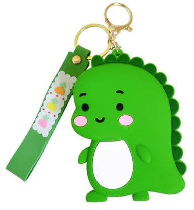 NISCAYA Portamonete in silicone a forma di dinosauro verde, con disegno di dinosauro, idea regalo, decorazione per bambini e donne, Verde, Portamonete