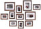 Muzilife Bilderrahmen 11er Set mit Passepartout, Fotorahmen für Fotos Collagen in 8pcs 17x12cm + 3pcs 19x24cm, für Galerien Restaurants Wohnung (Dunkelbrauen)