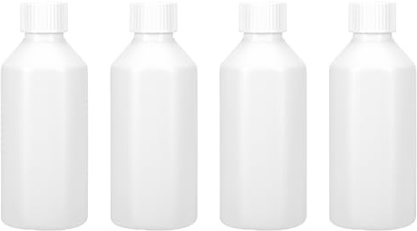 TEC 250ml Plastic Bottles White HDPE Non Leak Screw Lids Caps 28mm (4)